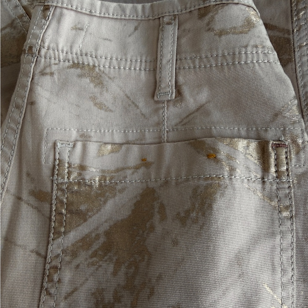ANTHROPOLOGIE The Wanderer Womens Pants Size 25 Tan Gold Painted Straight NWOT - Picture 3 of 11